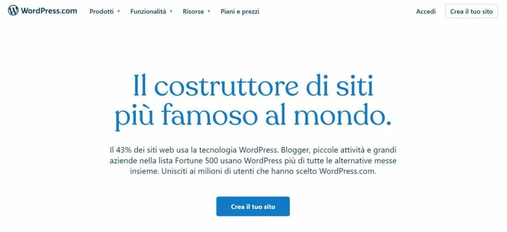 Schermata wordpress. Com italia