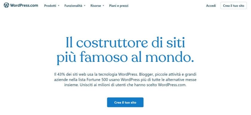 Schermata Wordpress.com Italia, Pistakkio Marketing, consulenza SEO e Google Ads per le piccole e medie imprese