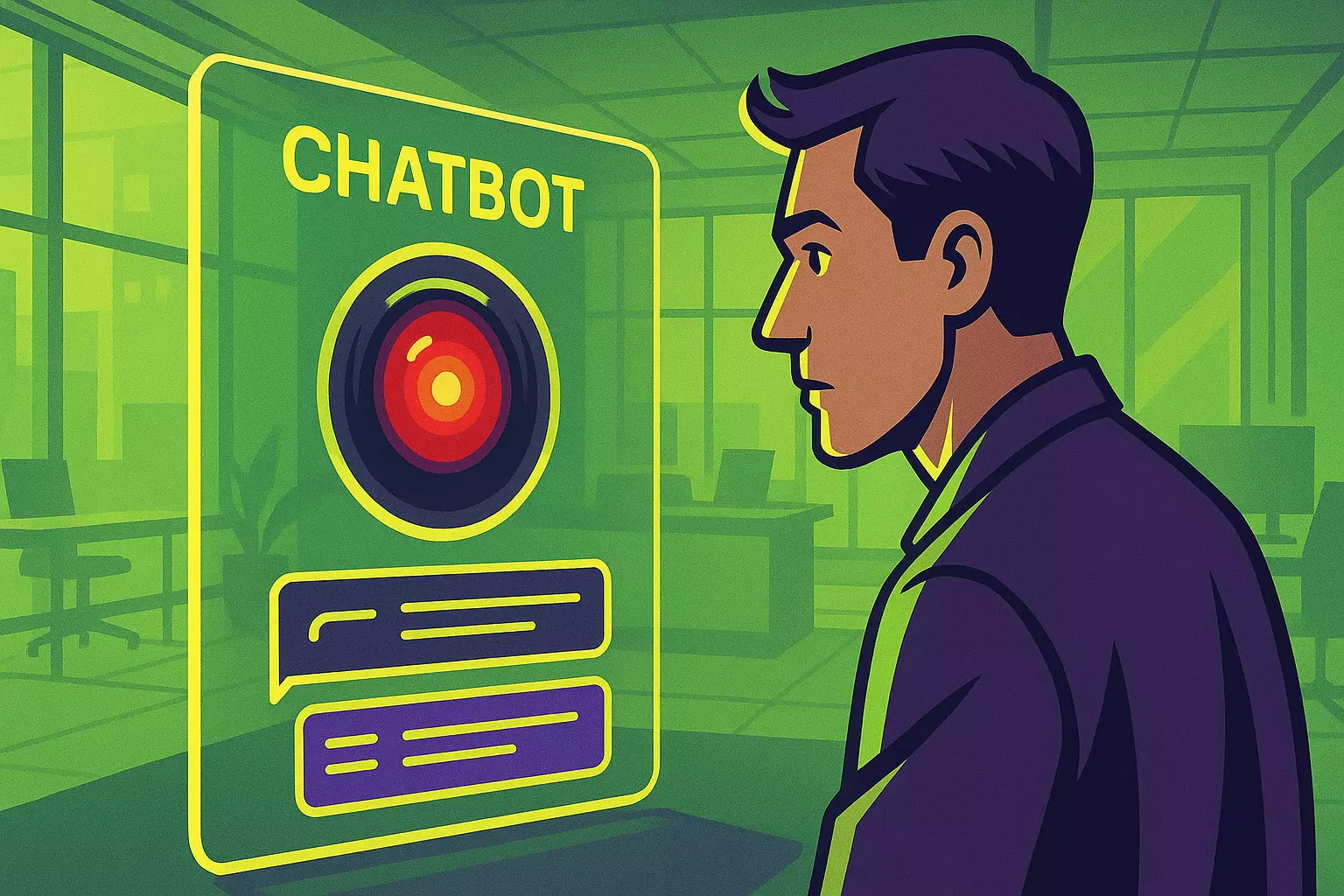 Hal 9000 e i chatbot perlocutivi, ai image a cura di fabrizio gabrielli