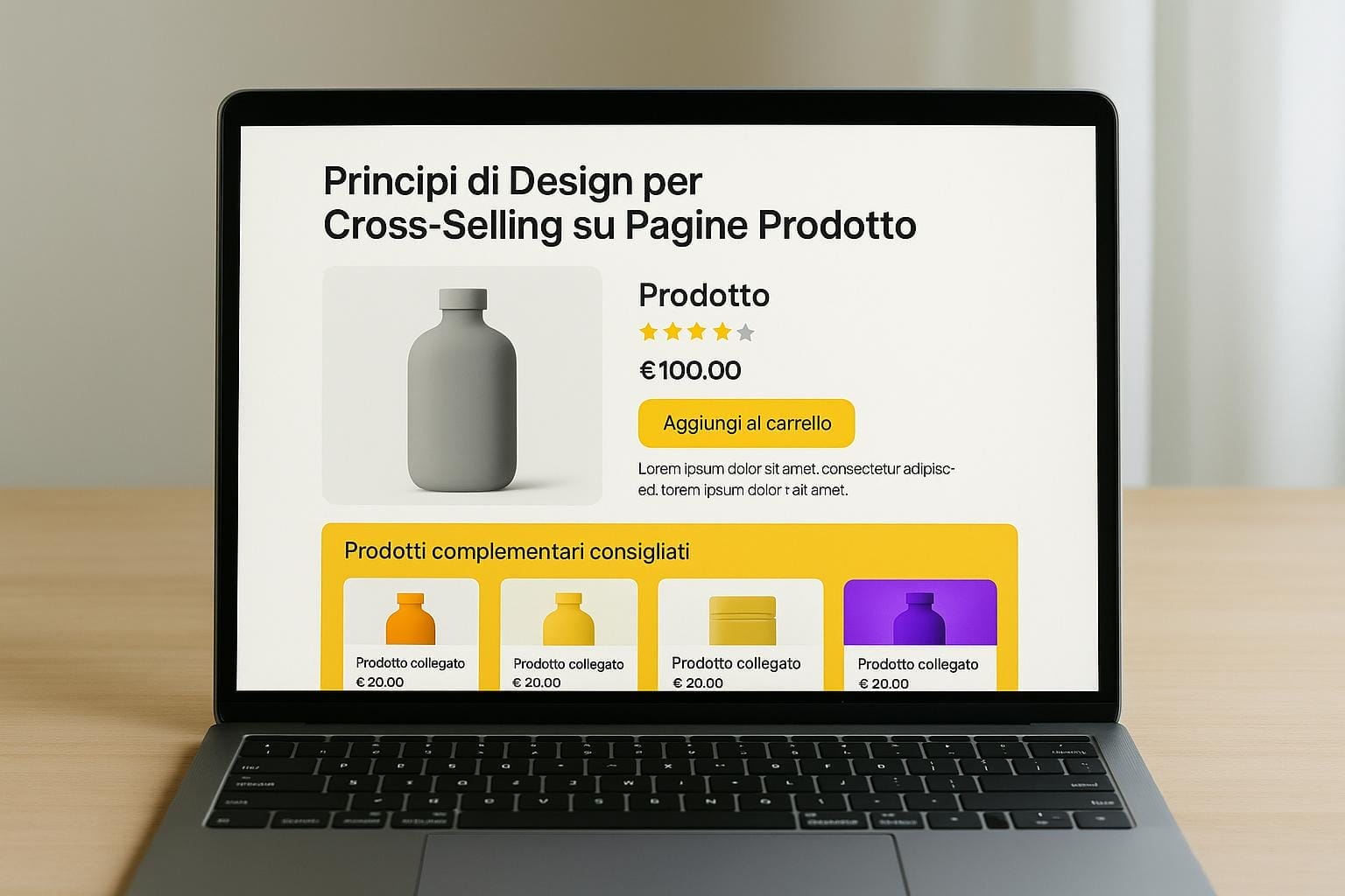 Principi di design per cross-selling su pagine prodotto